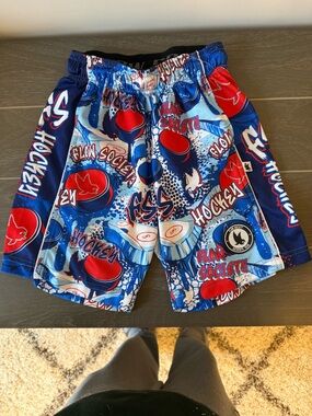 Flow Society hockey print Youth Small lacrosse shorts